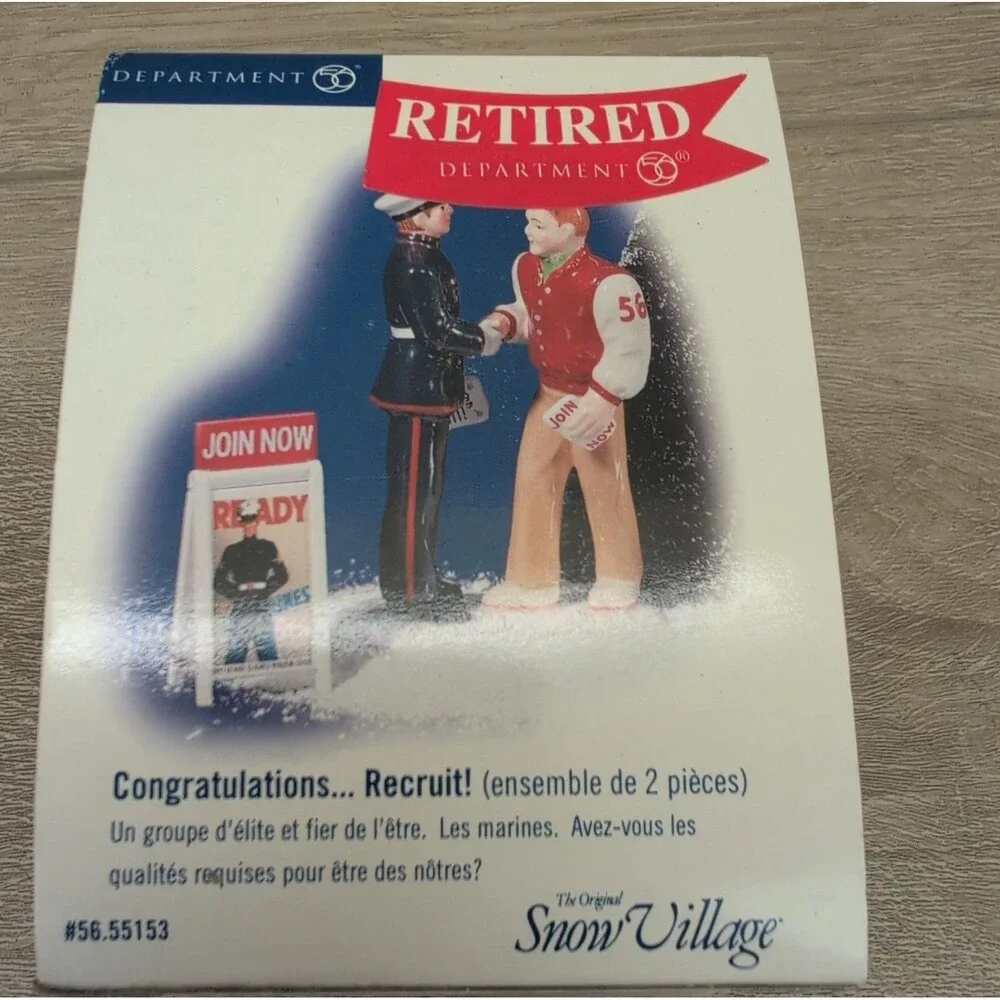 Dept 56 The Snow Village 55153 Congratulations Recruit Marine Christmas *Read*